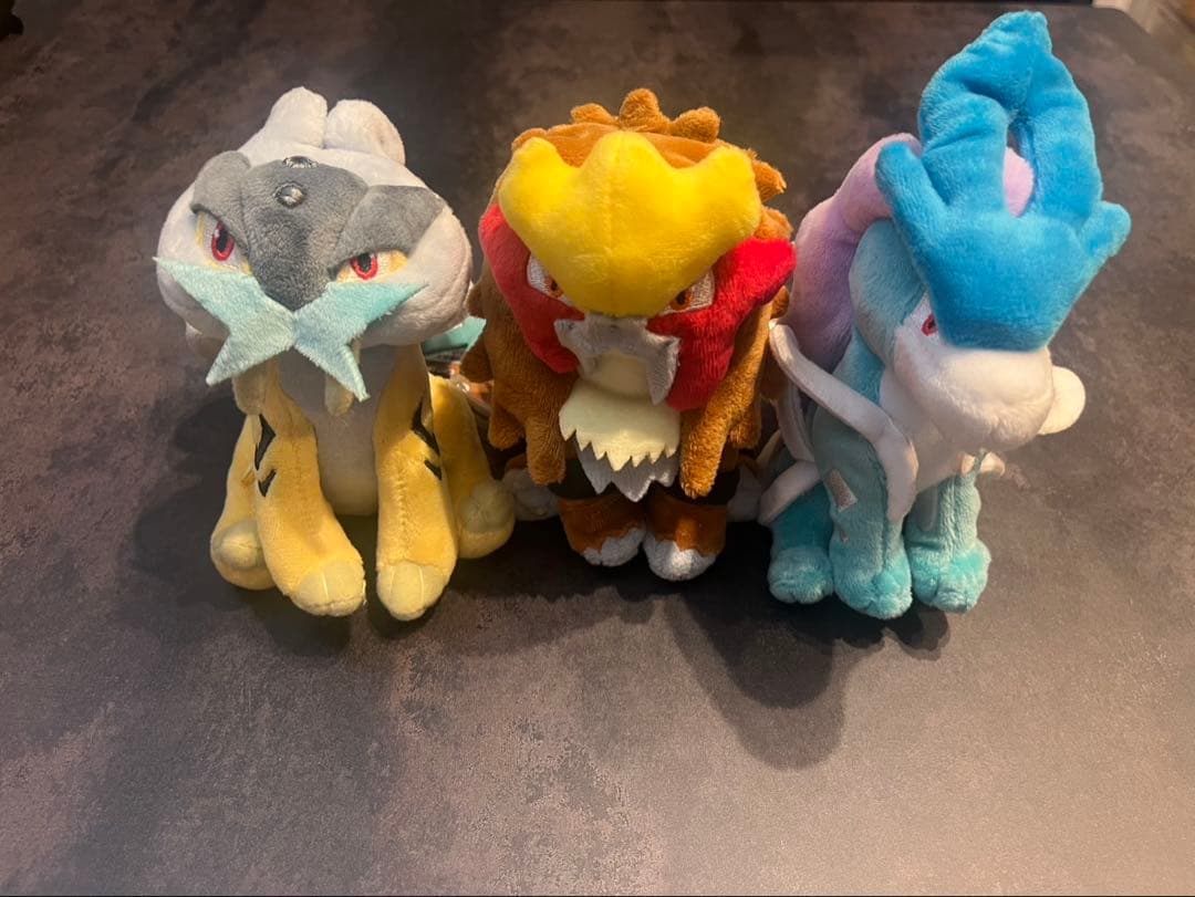 フリーザー、ファイヤー、サンダー、エンテイ、スイクン、ライコウ、ぬいぐるみセット