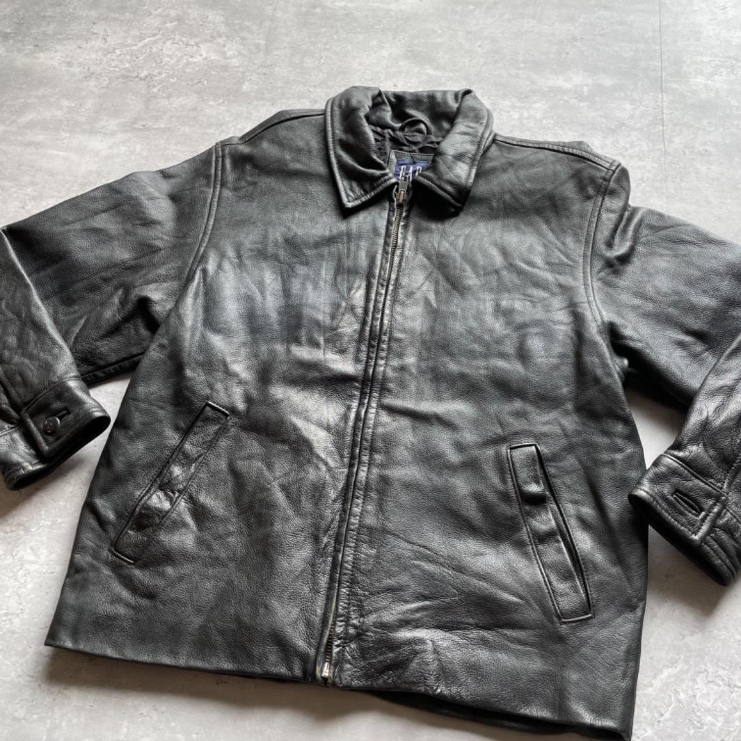 90s OLD GAP シングルライダース レザージャケット 本革 M