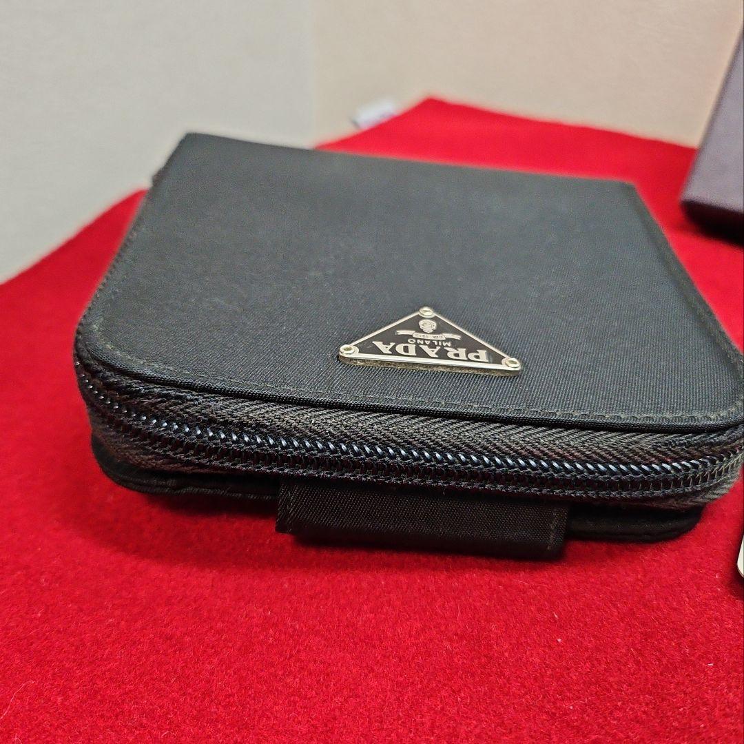 PRADA プラダ 二つ折り財布 ステートナイロン 三角ロゴ ラウンドファスナー