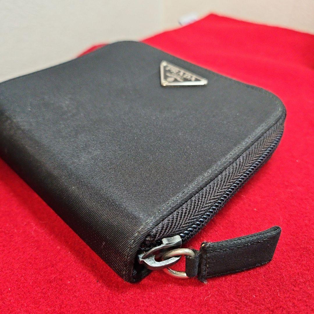 PRADA プラダ 二つ折り財布 ステートナイロン 三角ロゴ ラウンドファスナー