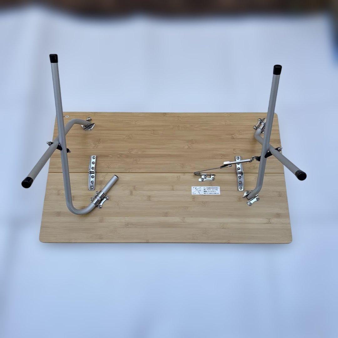 スノーピーク ワンアクションローテーブル竹 （グレーのカバー付き）