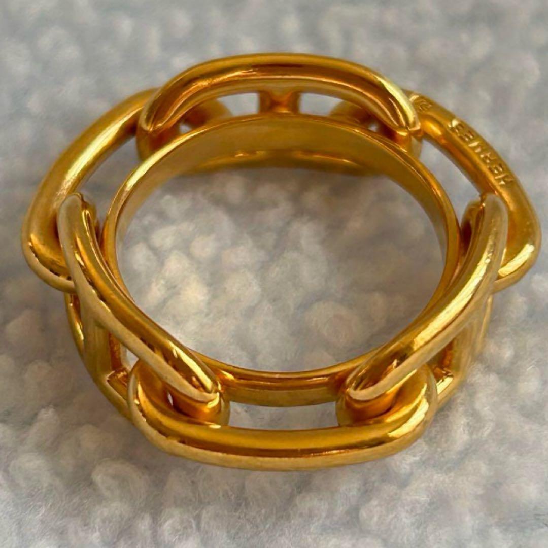 エルメス スカーフリング シェーヌダンクル ゴールド