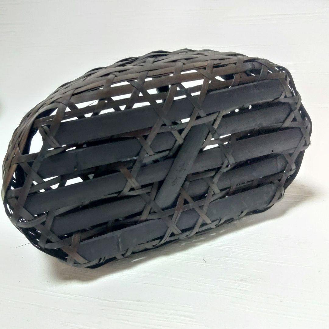 花籠　花入れ　花器　在銘　作家物　華道　生花　花生　真竹　みだれ編み　ア23