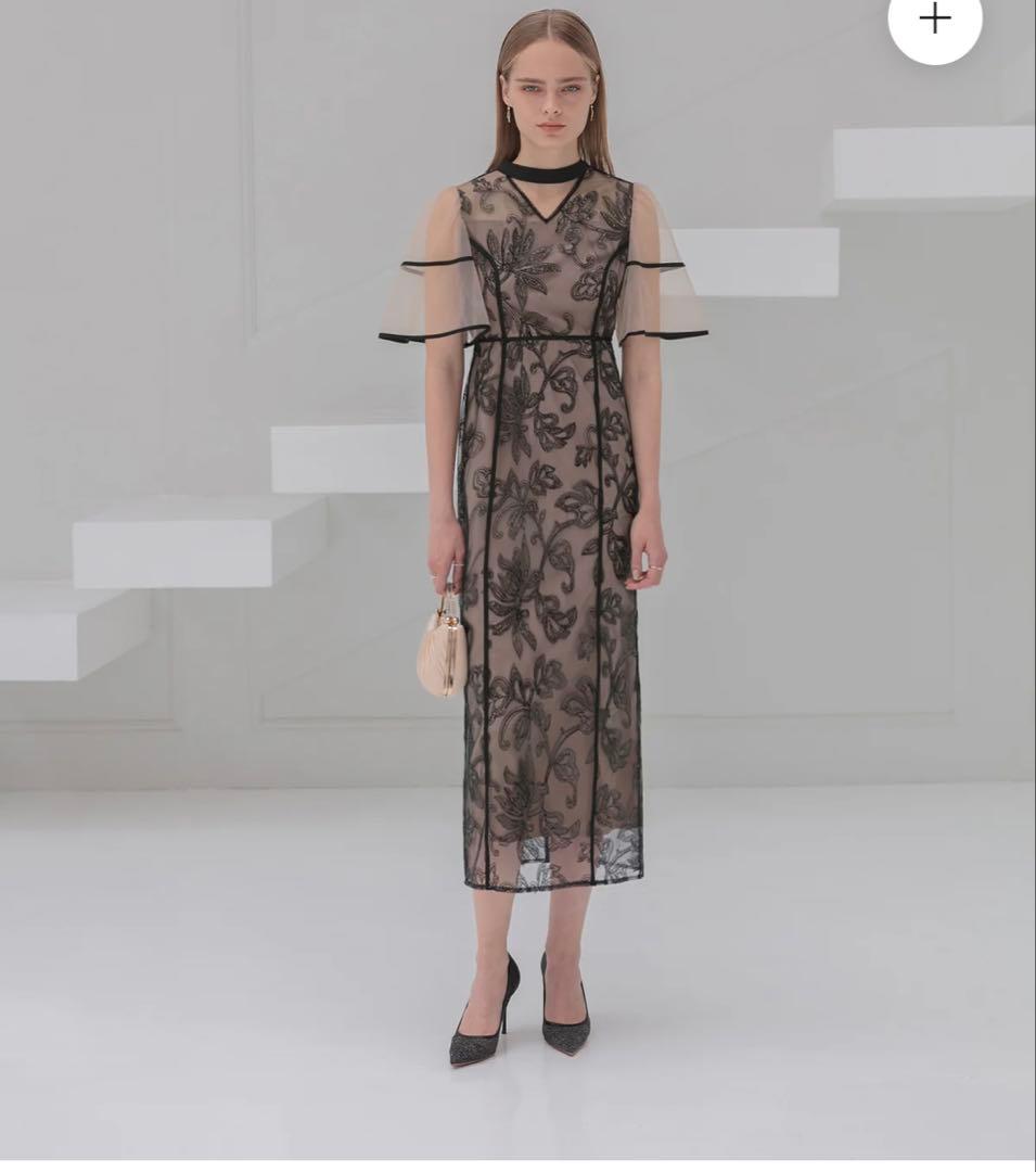 leja スパンコールフラワー　お呼ばれドレス