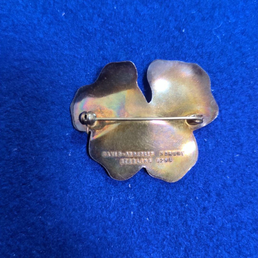 Y02 David Andersen 花型ブローチ 約4.5cm　シルバー