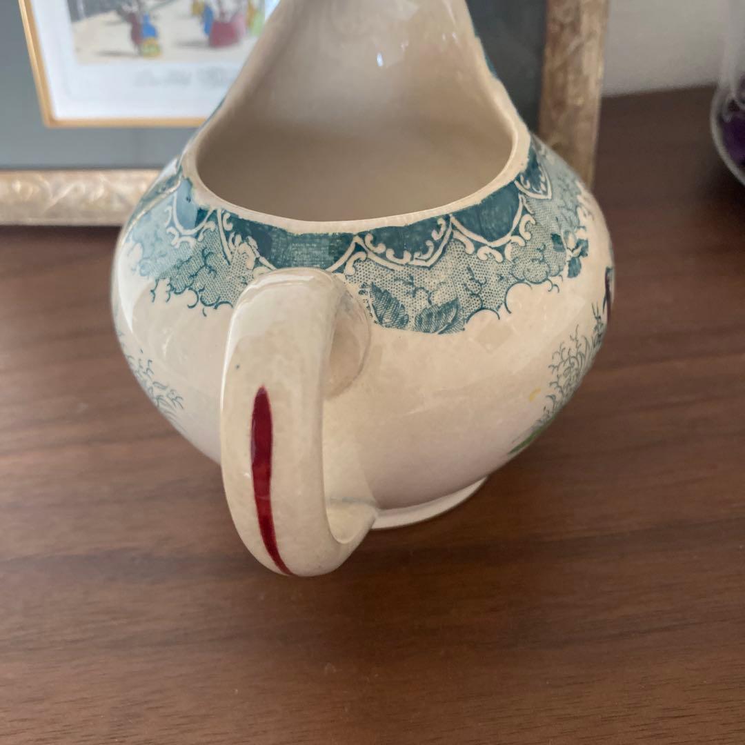 古手　フランス　アンティーク　サルグミンヌ　ミルクポット　FAISANS キジ