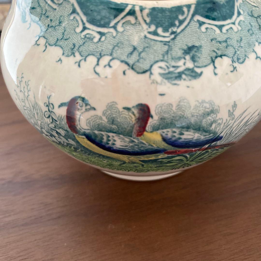 古手　フランス　アンティーク　サルグミンヌ　ミルクポット　FAISANS キジ