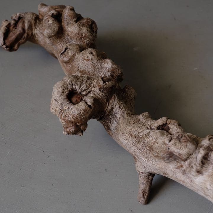 瘤杢 ワニのオブジェ 流木 古材 木製 置物 アート 芸術 アンティーク 古道具