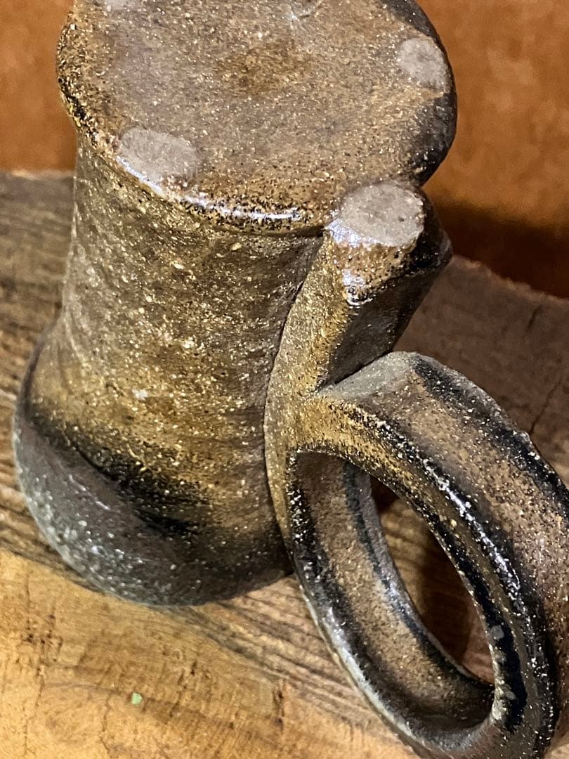 名品　越前　穴窯　焼き締めフリーカップ　マグカップ　コーヒー　ビアカップ、ワイン