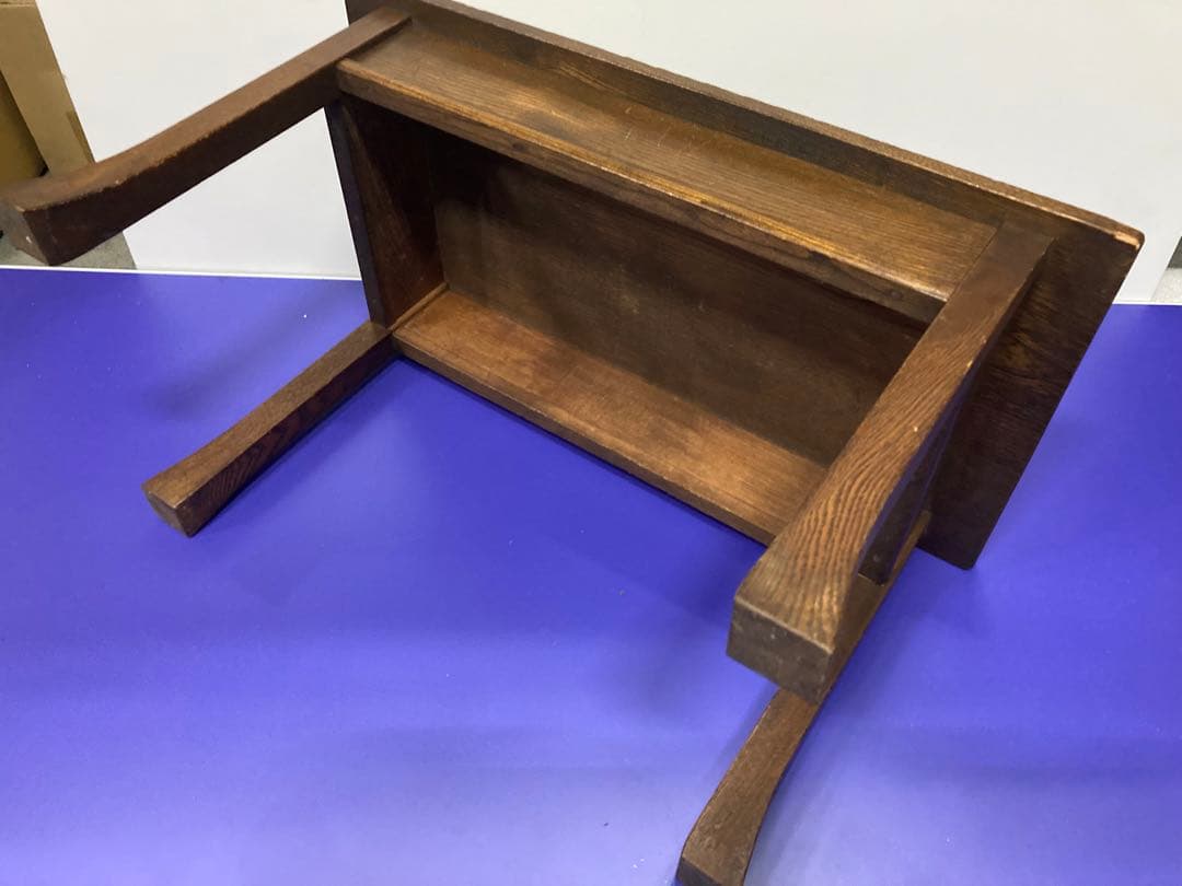 A）レトロ家具 昭和レトロ 古い栓材 ちゃぶ台 テーブル 文机 古美術 骨董