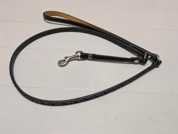 Coach コーチ シグネチャー 犬用首輪+リード Sサイズ 黒