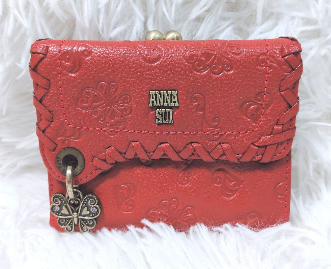 希少✨️廃盤品 アナスイ ANNASUI ダリア がま口 三つ折り財布 蝶々
