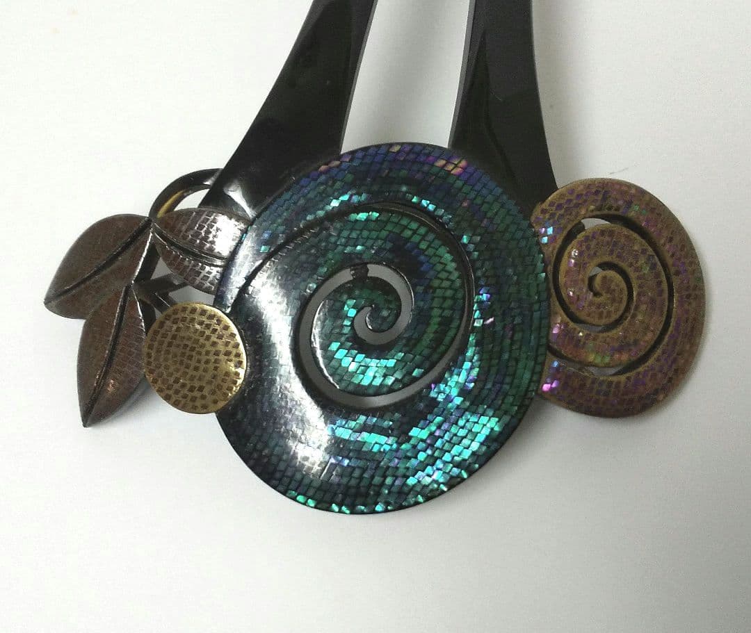 【永光作】本鼈甲 螺鈿簪 銘あり 美品