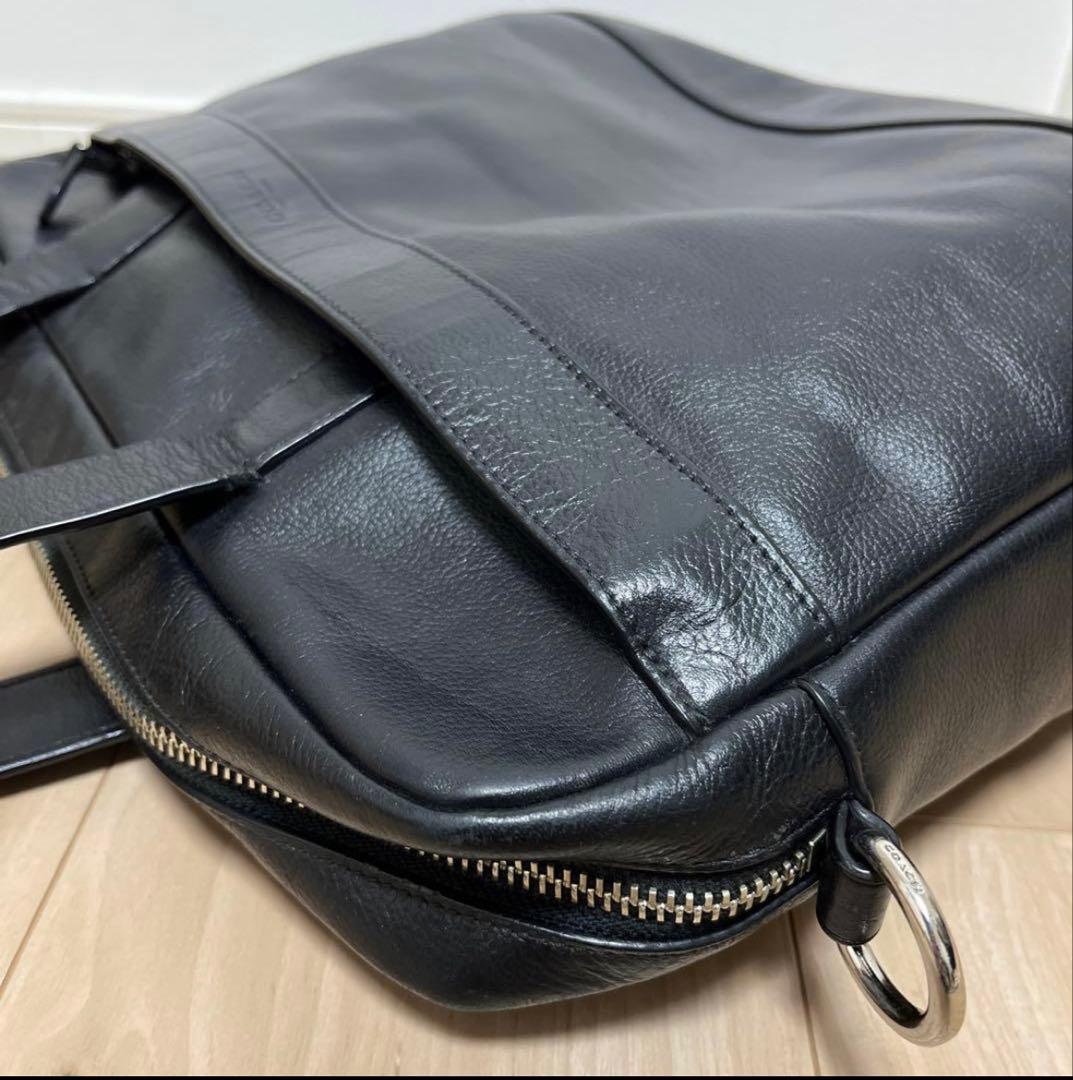 YUMIKORO　coach黒 レザー ビジネスバッグ