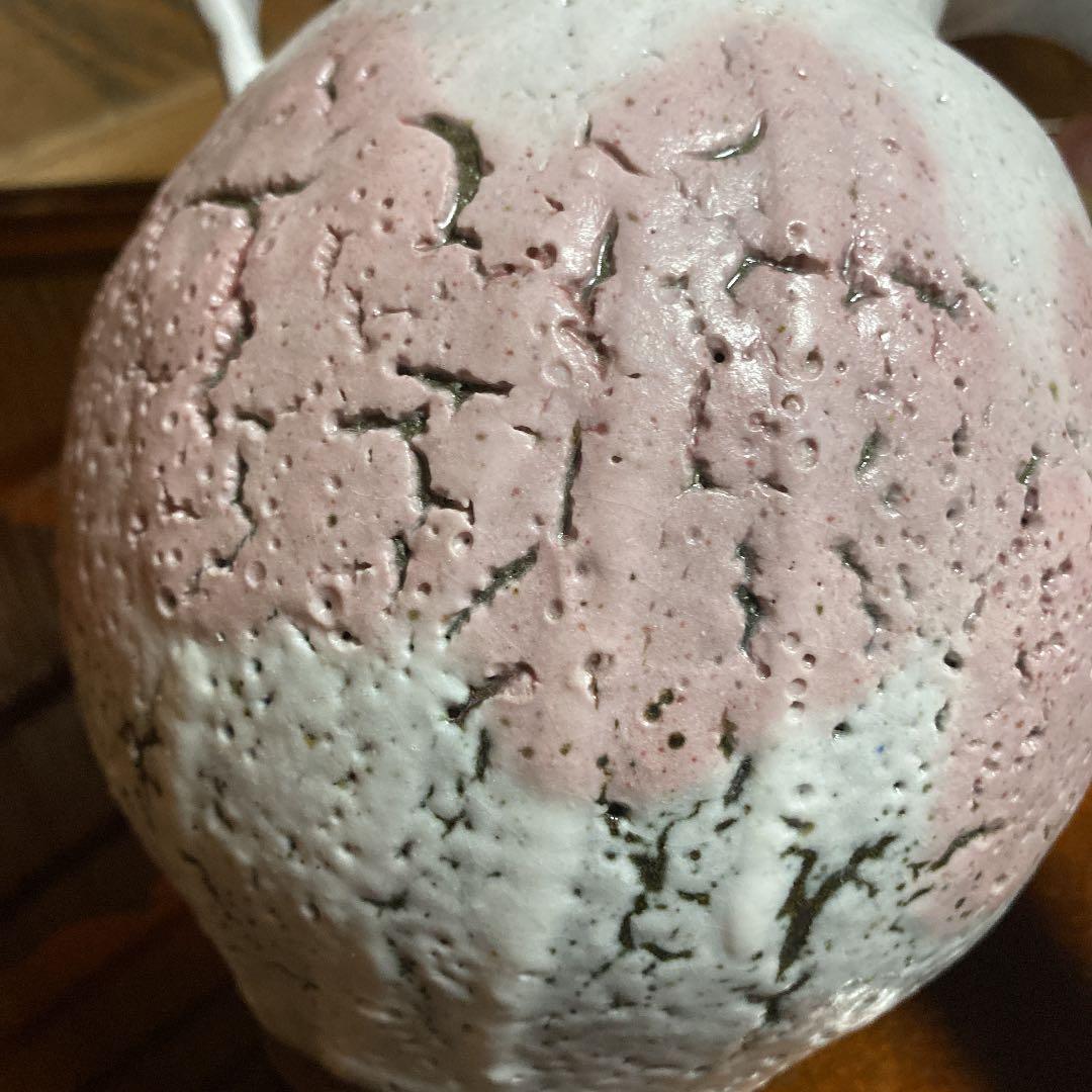 花瓶　漆彩陶器　下川真紀朗