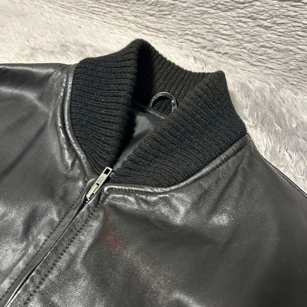 m*1様 MA-1タイプ　レザージャケット　シングルレザージャケット　Lサイズ