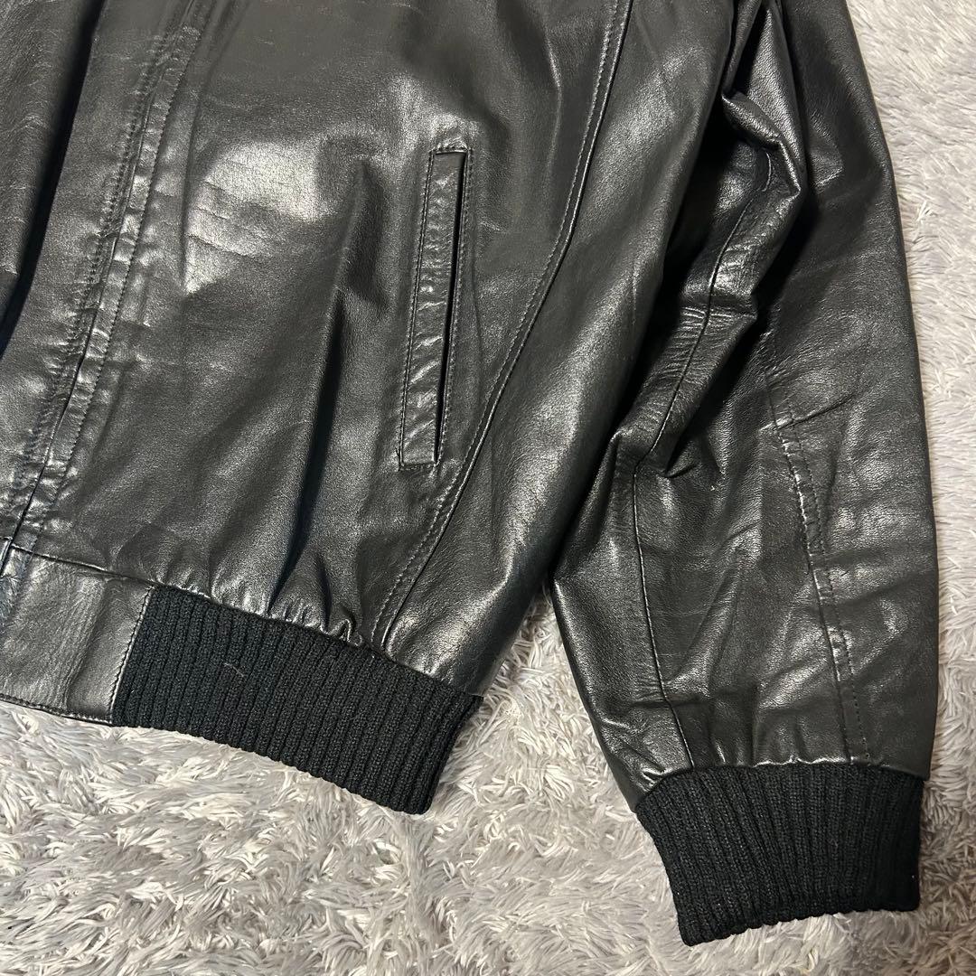 m*1様 MA-1タイプ　レザージャケット　シングルレザージャケット　Lサイズ