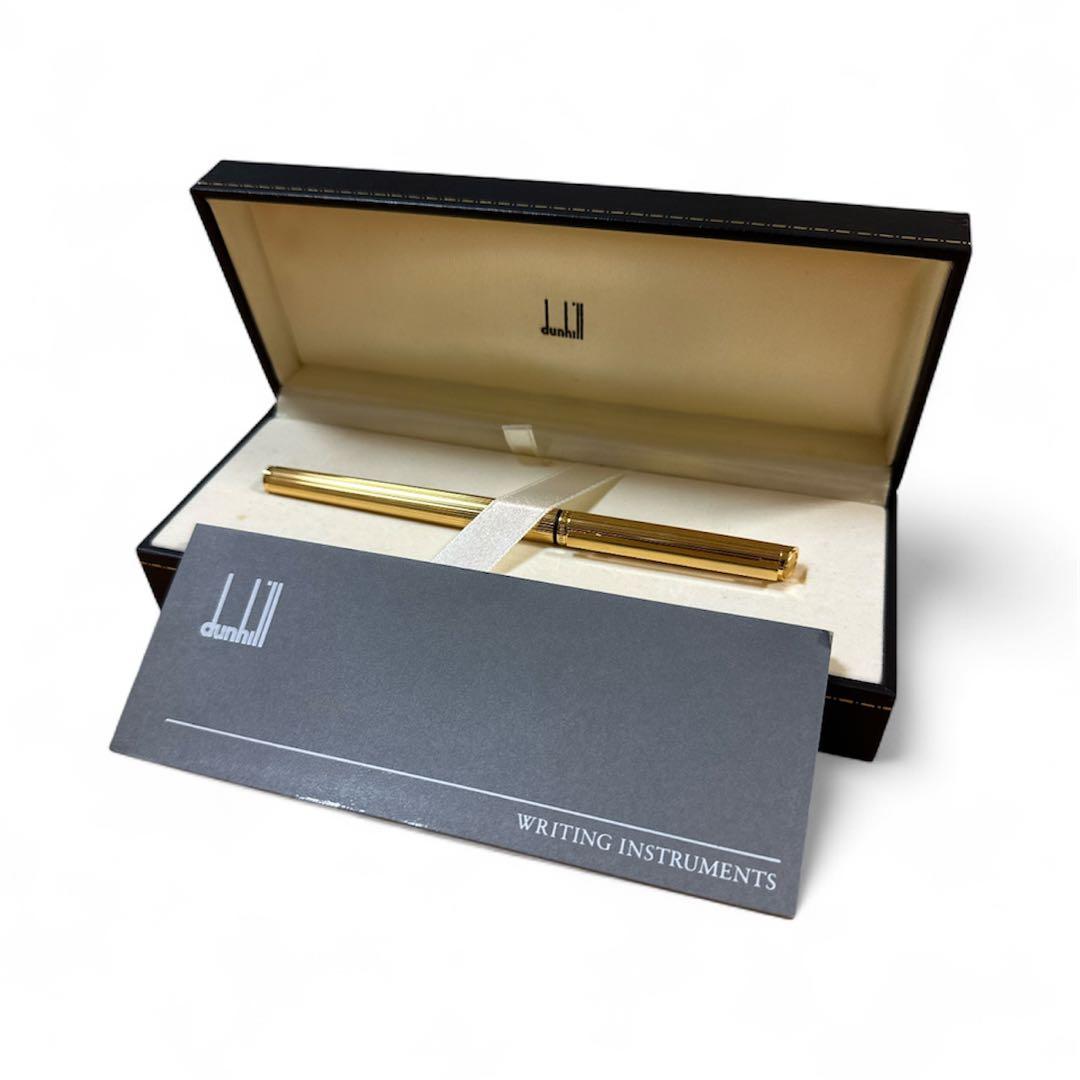 ダンヒル 万年筆 ゴールドプレート ペン先　14K 585 箱付き
