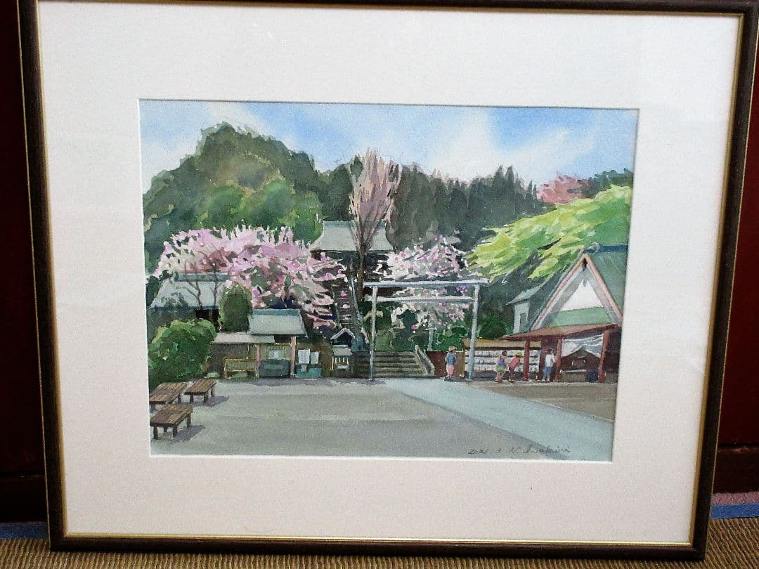水彩画「走水神社」