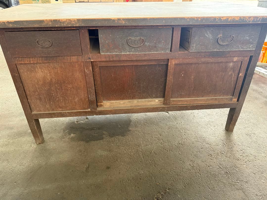 n*9様 【O-1831】作業台 ワークテーブル 机 昭和レトロ アンティーク