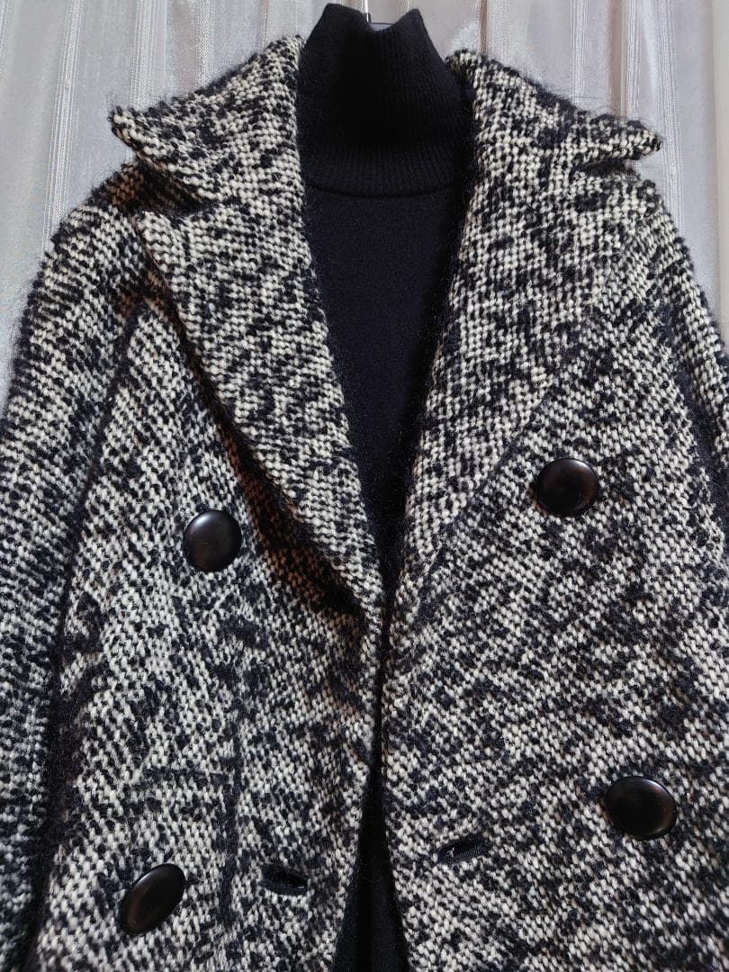 お値下げ☆美品☆SPORTMAX ☆イタリア製アルパカ混☆ツィードコート☆ ４２