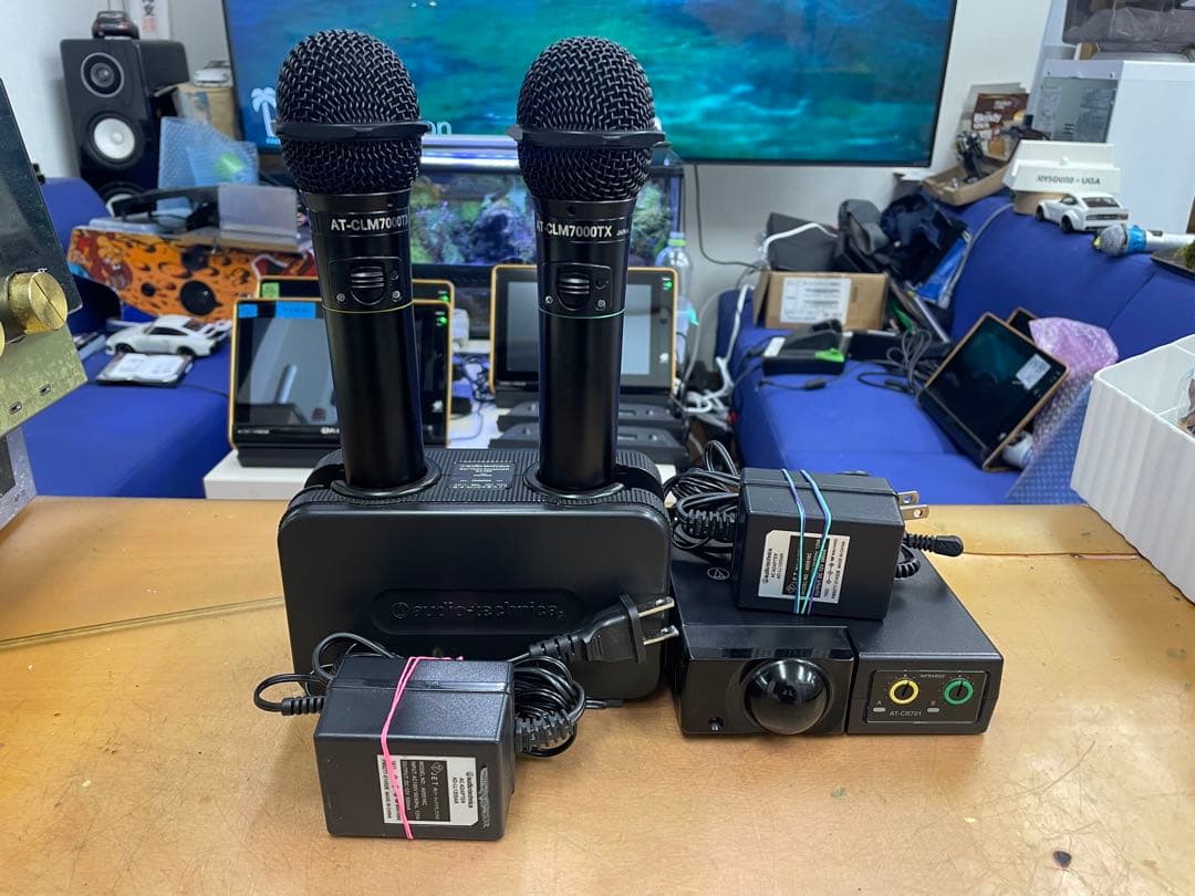 オーディオテクニカ赤外線ワイヤレスマイクセットCR701+CLM7000黒
