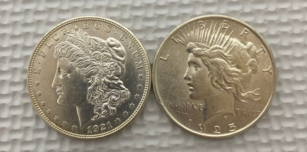 アメリカ 1ドル銀貨 2枚