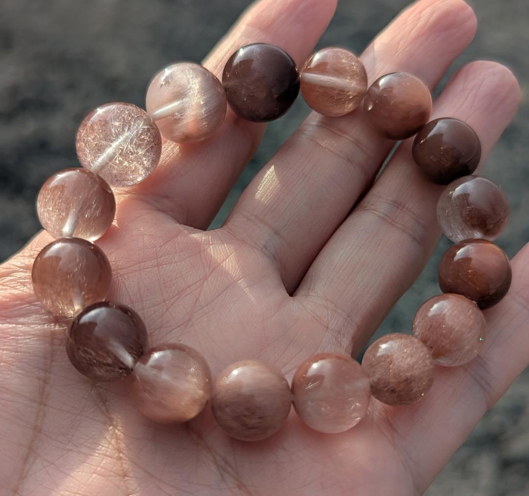 期間限定値下げ【極美・レア】サゲニティッククォーツ グラデーションブレスレット