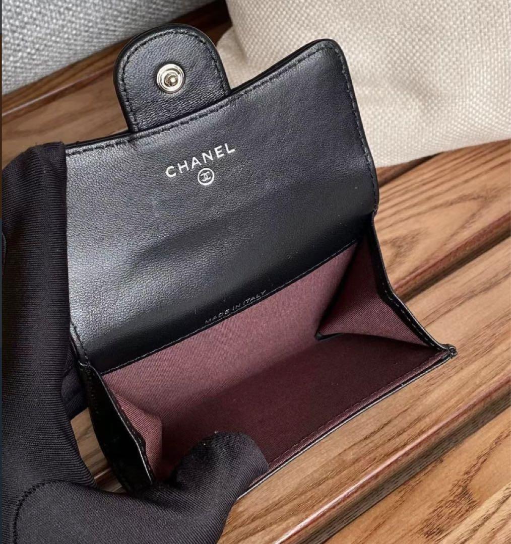 値下げしました！CHANELキャビアスキン 三つ折り財布 マトラッセ ブラック