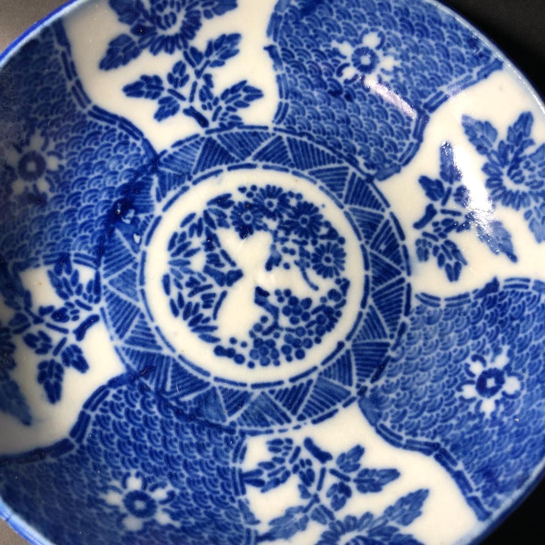 印判　なます皿　なます鉢　紙刷り印判　可愛い花文様　５客　和食器　料理食器