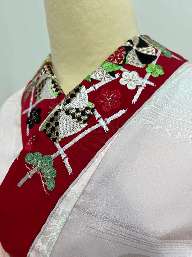 振り袖　フルセット　長襦袢付　金彩加工　希少銀無地両面全通袋帯　535