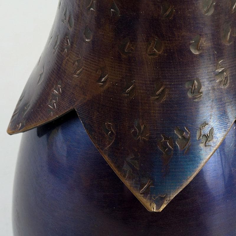 鎚打銅器　徳川　急須台セット　美幸堂　茄子形茶筒　2点まとめて　C　9407