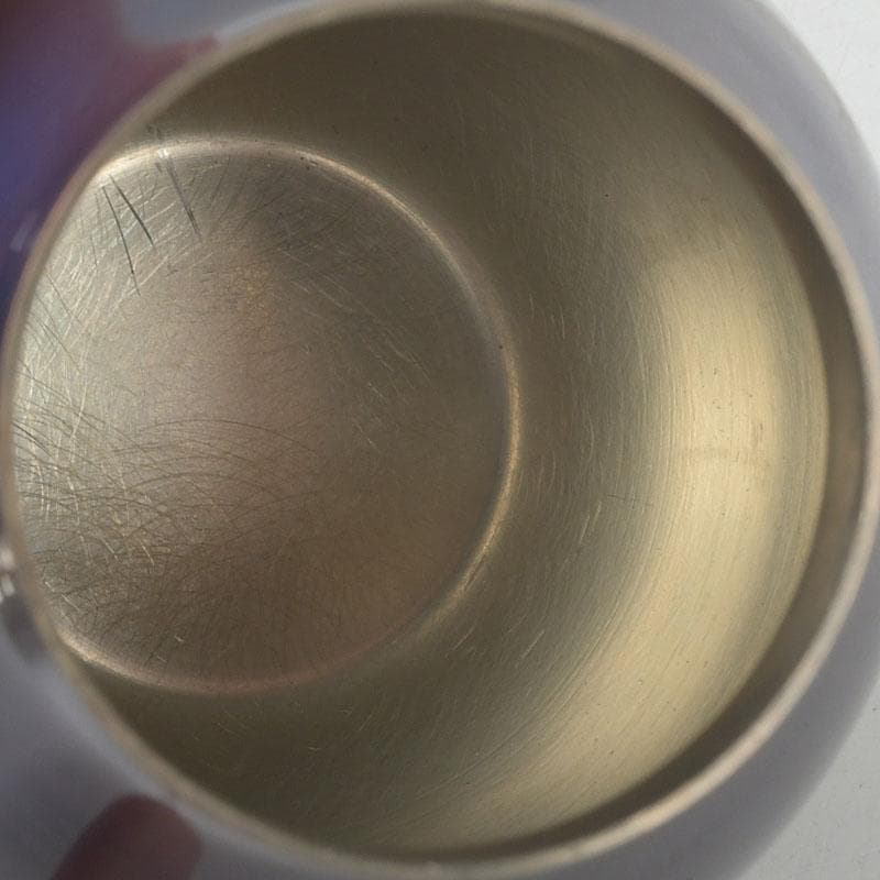 鎚打銅器　徳川　急須台セット　美幸堂　茄子形茶筒　2点まとめて　C　9407