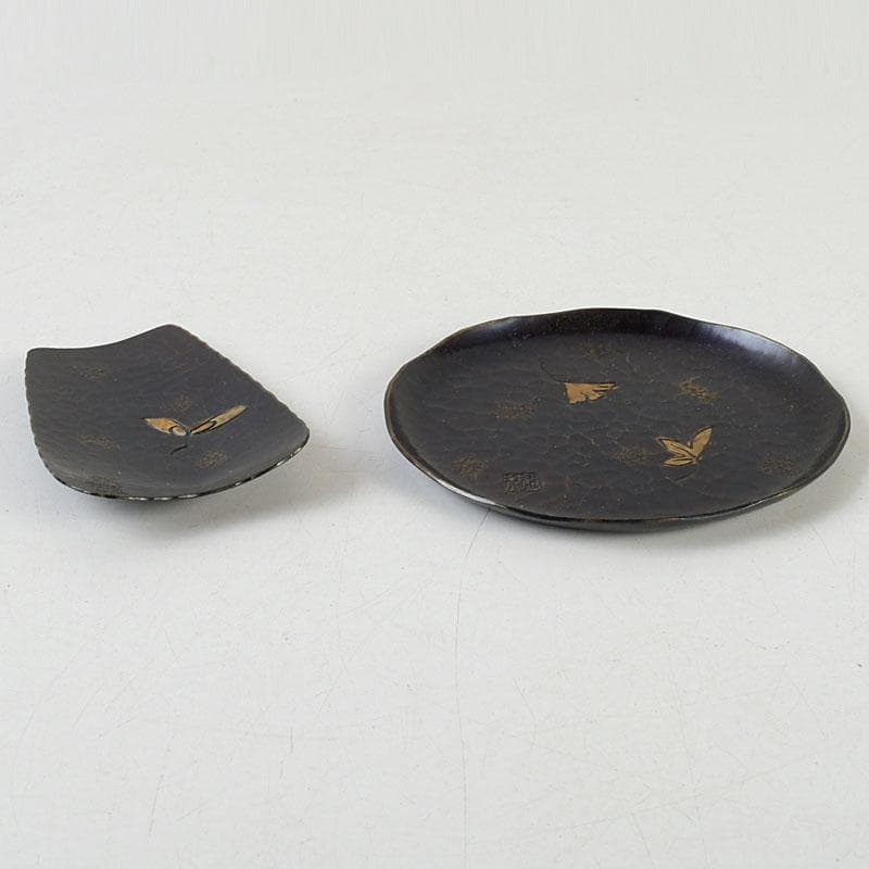 鎚打銅器　徳川　急須台セット　美幸堂　茄子形茶筒　2点まとめて　C　9407