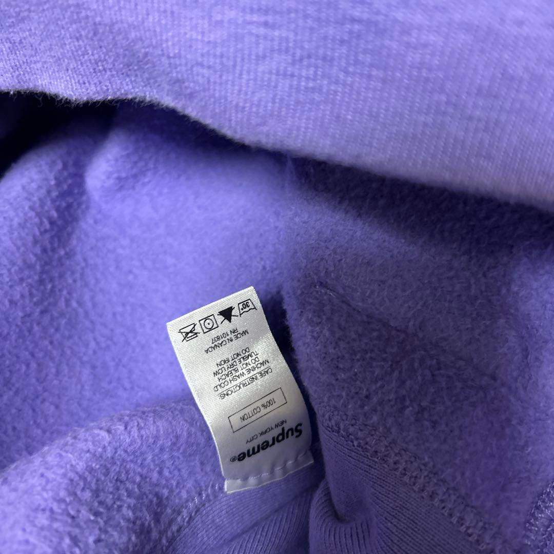 supremeパーカーSロゴ紫