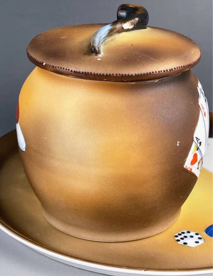 【希少】オールドノリタケ トランプ紋 タバコ入れ マッチホルダー トレイ