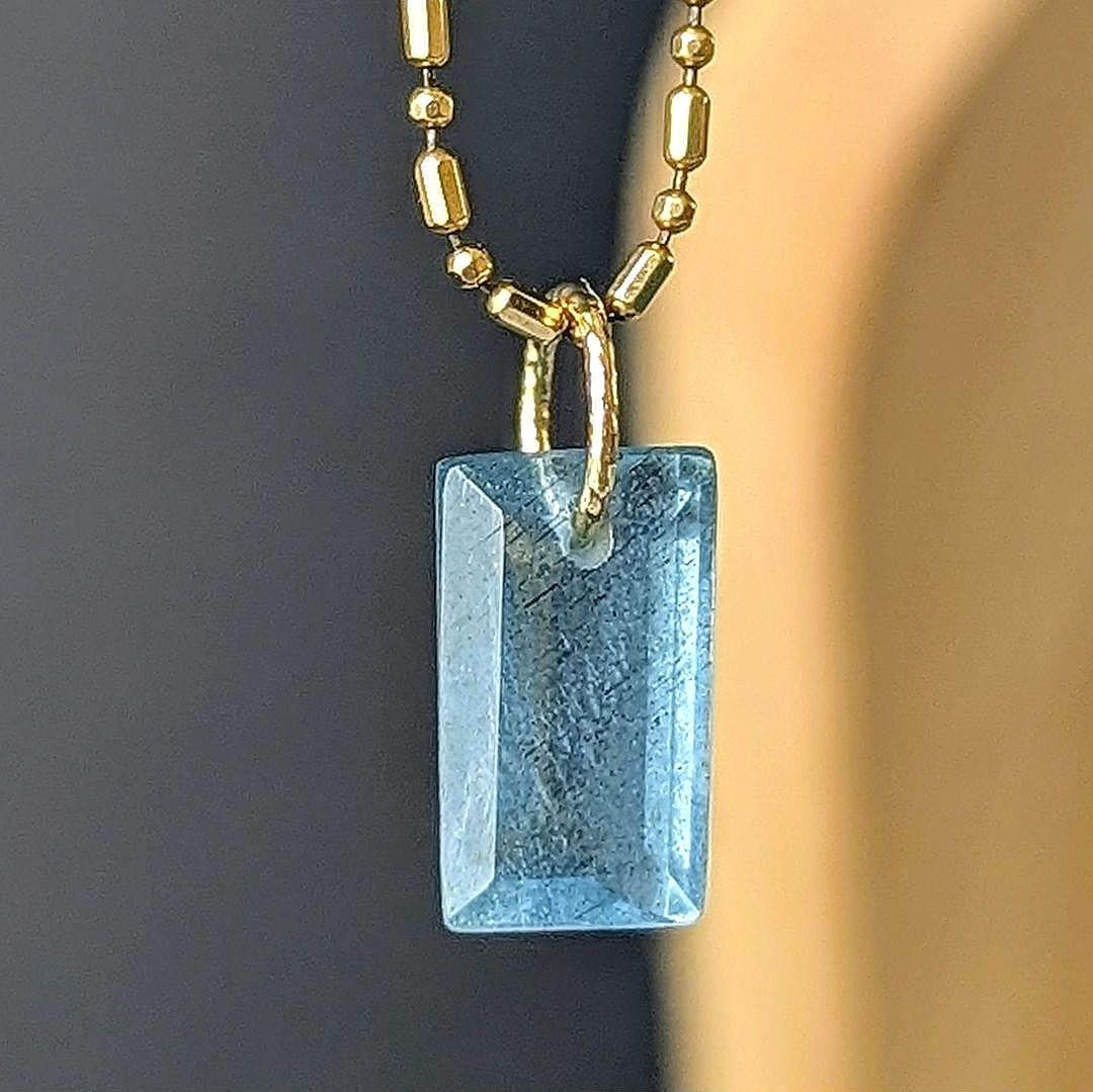 ♢なお♢K18 サンタマリア・アクアマリン 2.8ct ネックレスチャーム