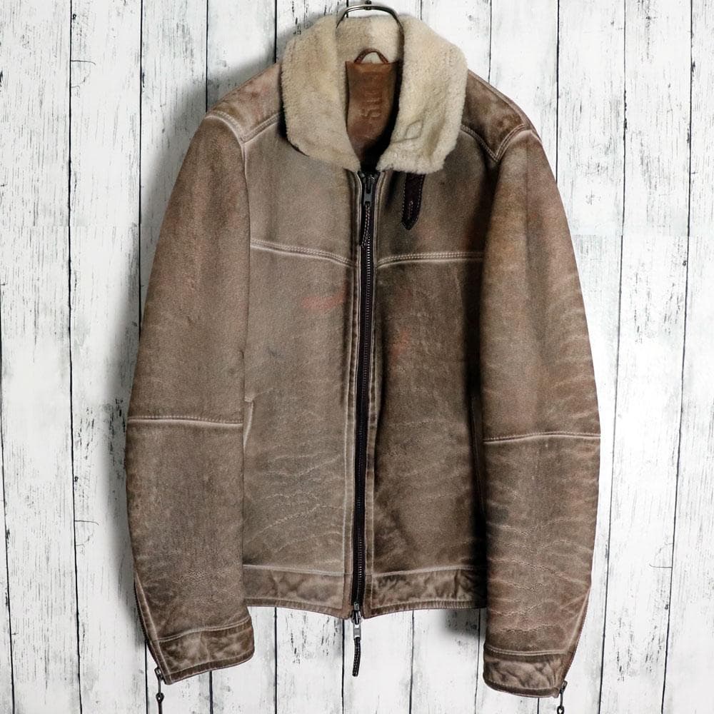 超レア GMS-75 ジモス イタリア製 リアルムートンライダースジャケット