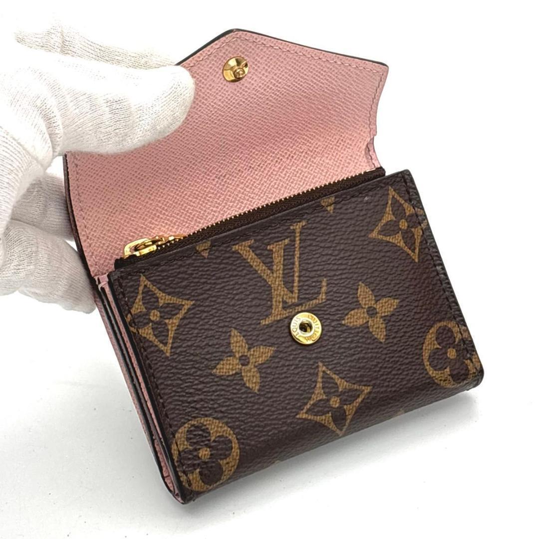 ルイヴィトン モノグラム ポルトフォイユ ゾエ 三つ折り財布 ローズバレリーヌ