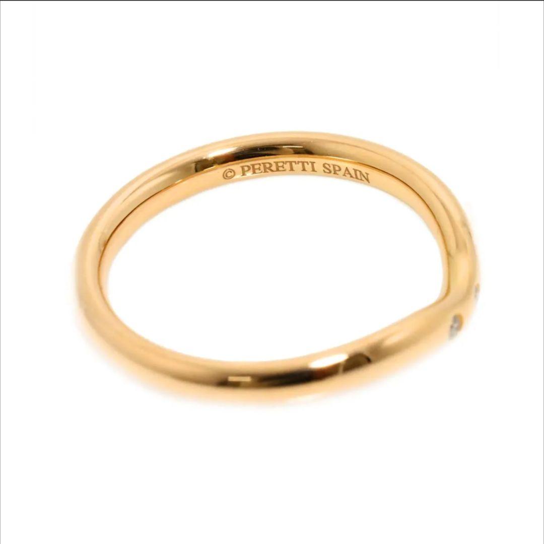 ティファニー TIFFANY カーブドバンドリング3Pダイヤ付 K18YG 5号