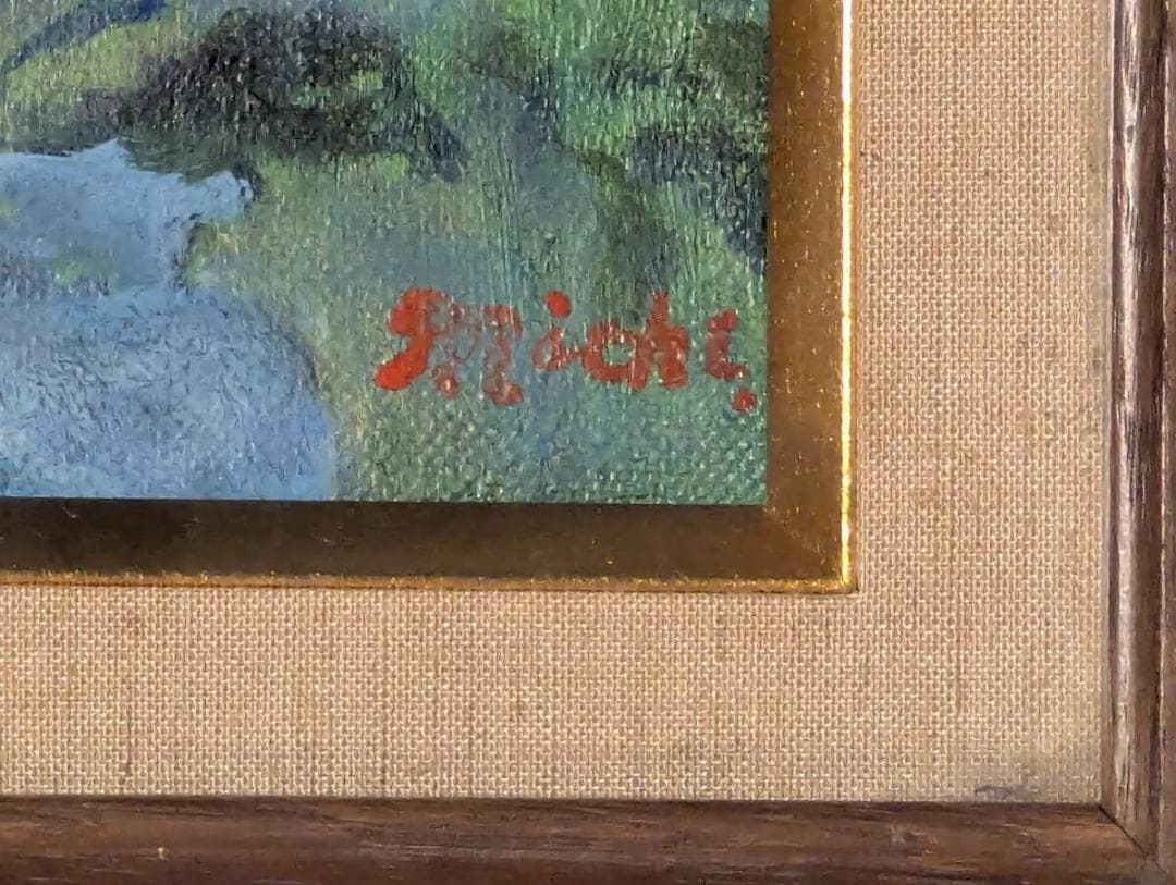 【真作】絵画　油彩SM　やさしき花々　印象派風　小品　美しい色彩アート　X164