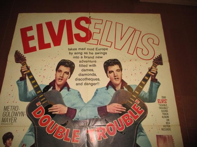 ELVIS PRESLEY DOUBLE TROUBLE RARE!!ポスター