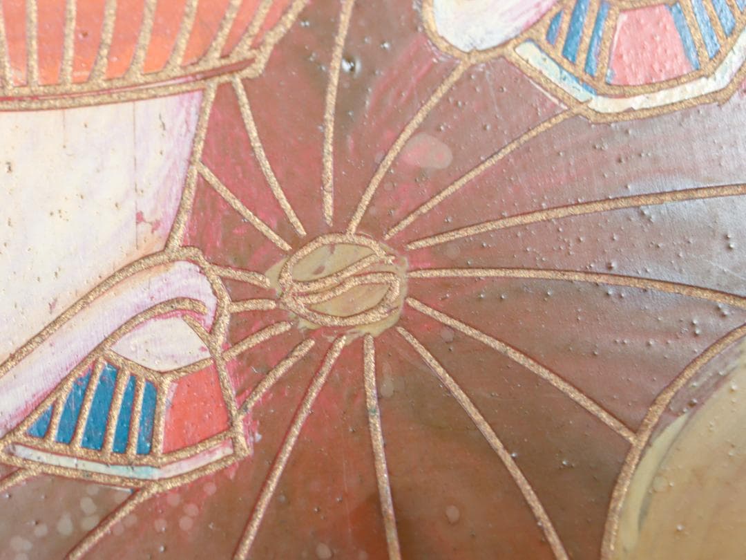 和合二仙 寒山拾得 漆器 壁掛け