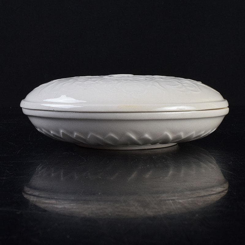 中国　倣定窯　白釉印泥盒　香合　蓋物　則巳扁識箱　C　R9130