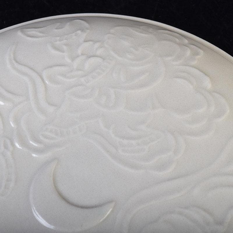 中国　倣定窯　白釉印泥盒　香合　蓋物　則巳扁識箱　C　R9130