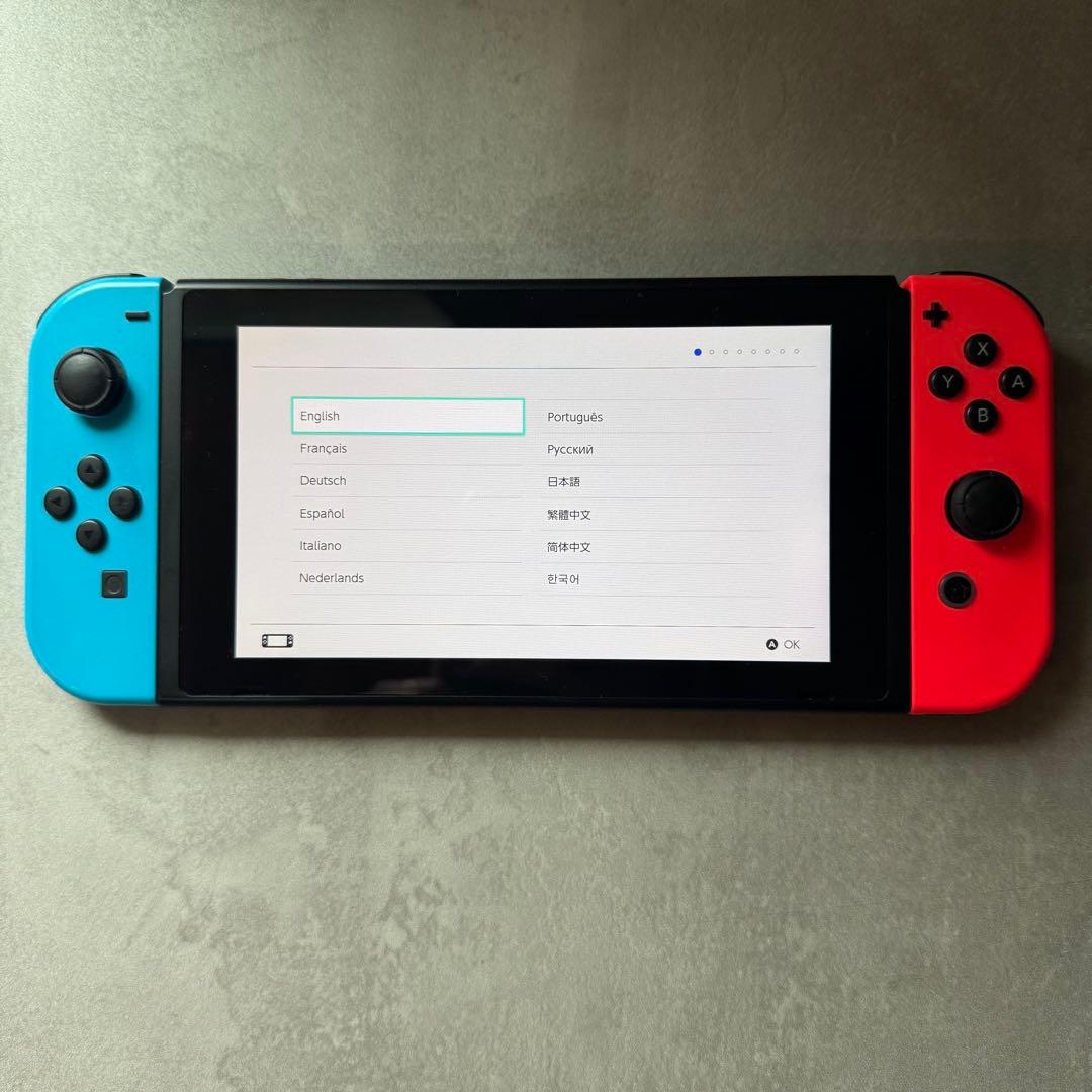 良品 Nintendo Switch ニンテンドー 本体 青赤 Joy-Con付