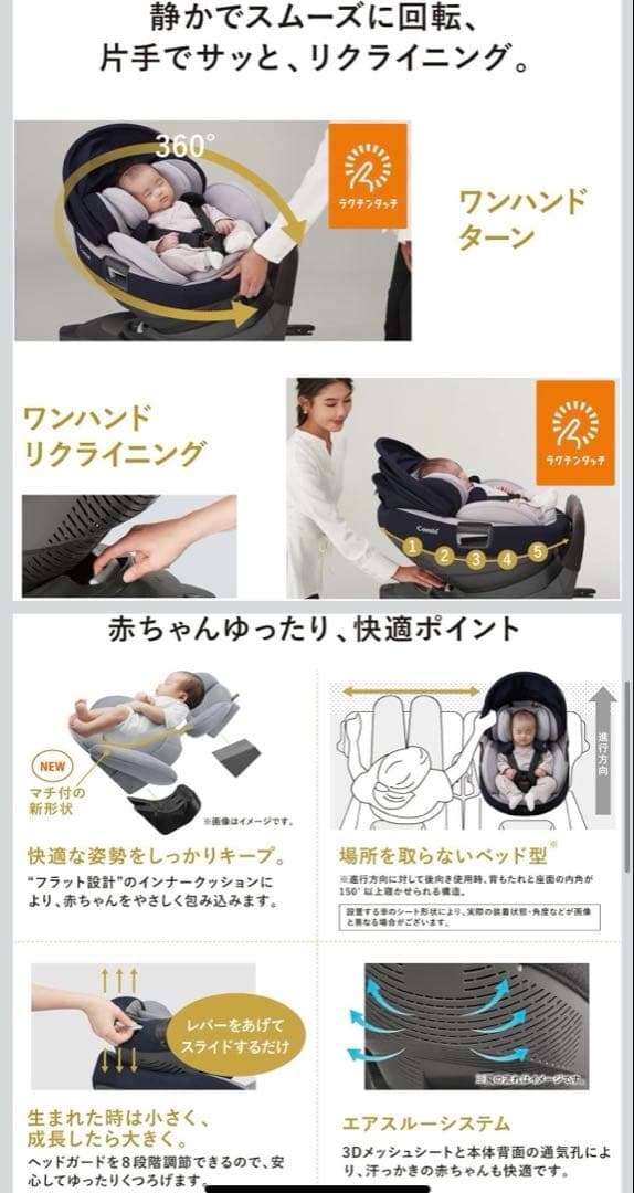 Combi ベビーシート THE S ベージュ エッグショック