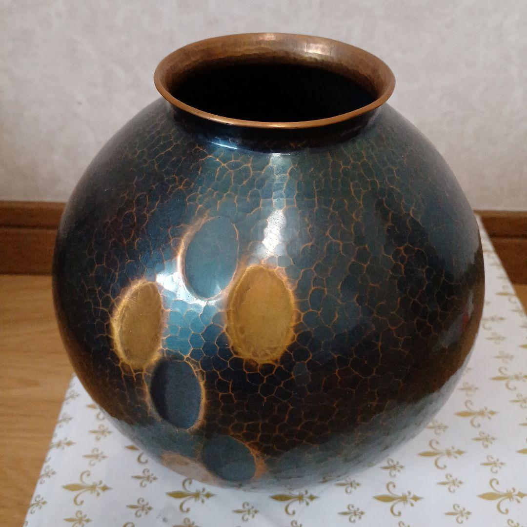 美品　伝統工芸品 玉川堂　鎚起銅器　花瓶 　桐箱付き
