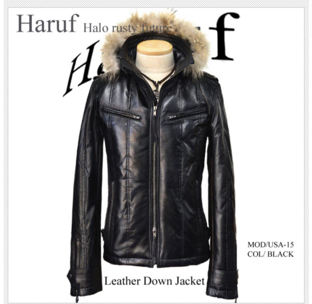 レザーダウンジャケット 本革 本ファー付 Mサイズ