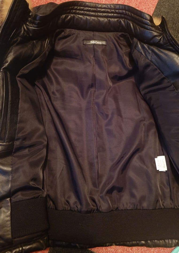 レザーダウンジャケット 本革 本ファー付 Mサイズ